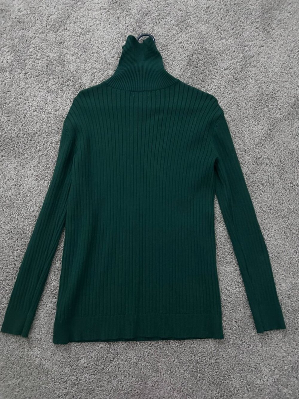 Dark Green Men's Turtleneck Long Sleeve Knit Sweater Medium